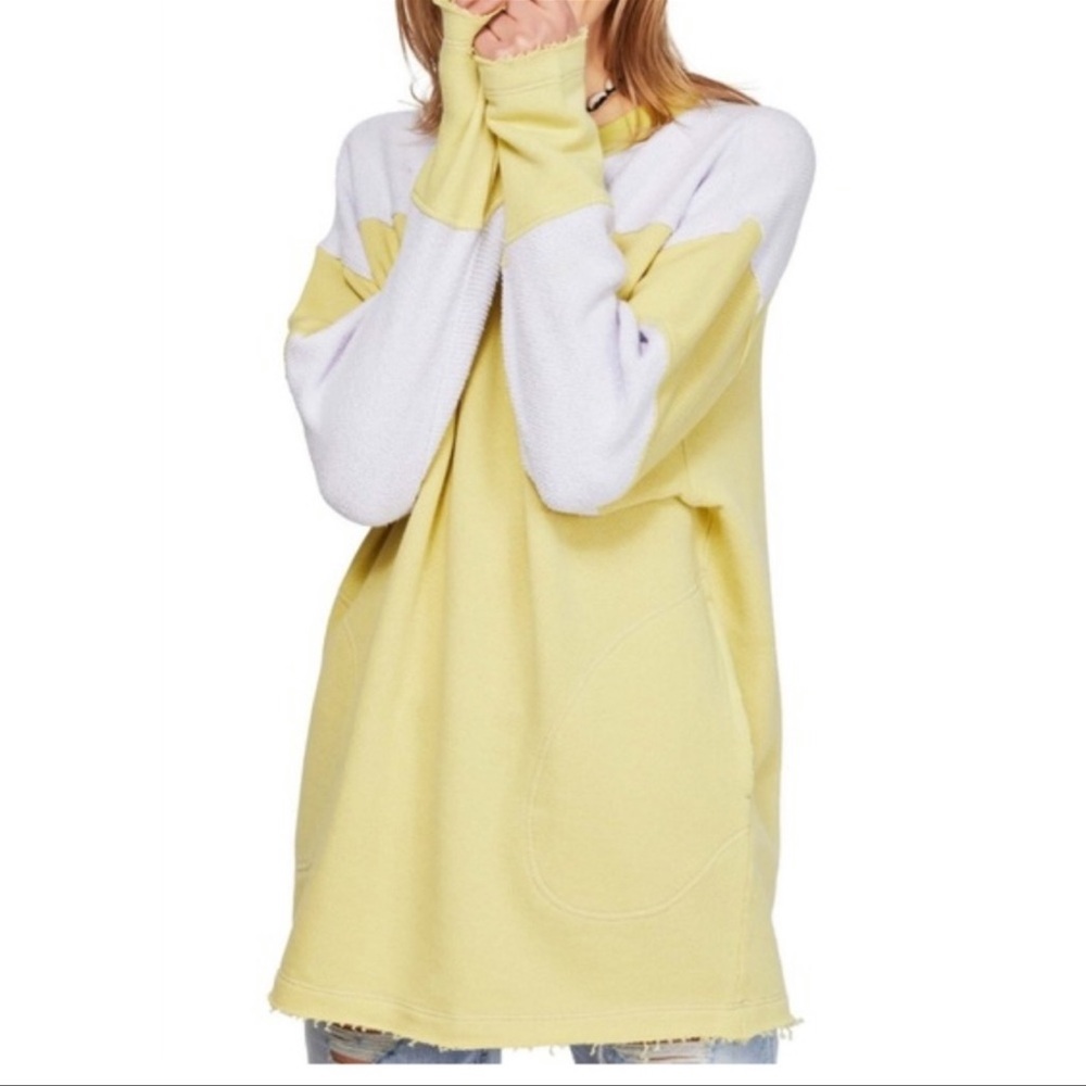 Free People Jordan Pullover in Citron Combo Size small